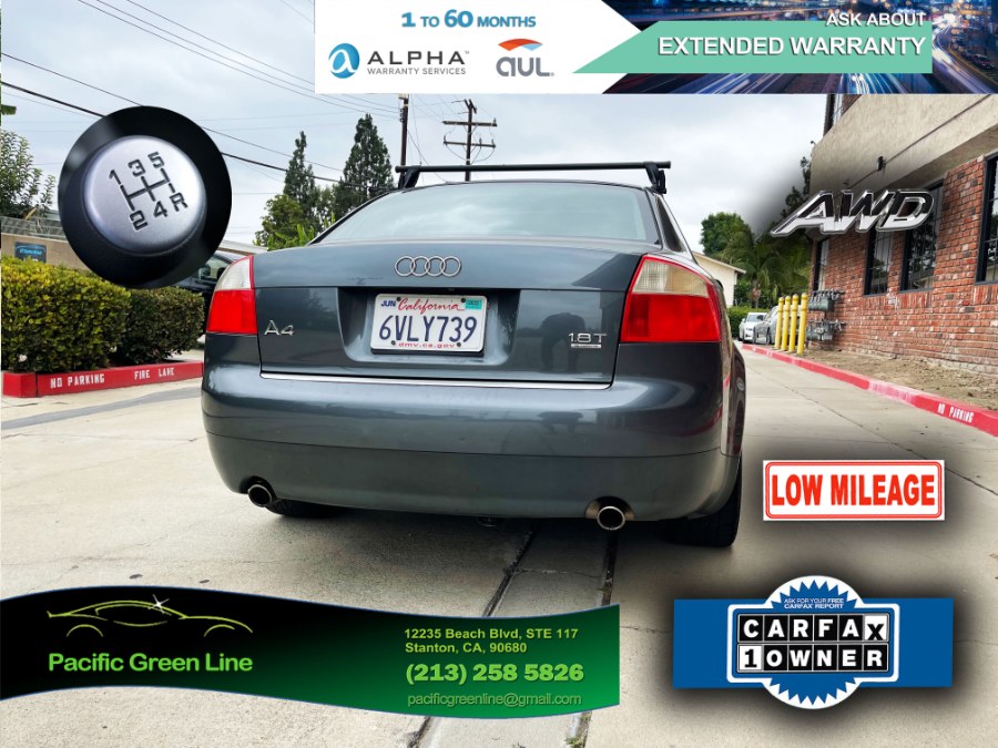 2003 Audi A4 4dr Sdn 1.8T quattro AWD Man, available for sale in Lake Forest, California | Pacific Green Line. Lake Forest, California 2003 Audi A4 4dr Sdn 1.8T quattro AWD Man, available for sale in Lake Forest, California | Pacific Green Line. Lake Forest, California