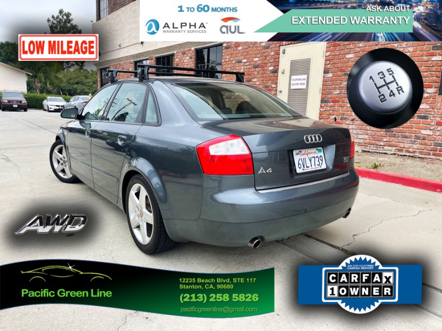 2003 Audi A4 4dr Sdn 1.8T quattro AWD Man, available for sale in Lake Forest, California | Pacific Green Line. Lake Forest, California 2003 Audi A4 4dr Sdn 1.8T quattro AWD Man, available for sale in Lake Forest, California | Pacific Green Line. Lake Forest, California