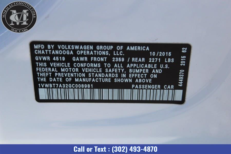 Used Volkswagen Passat 4dr Sdn 1.8T Auto SE PZEV 2016 | Morsi Automotive Corp. New Castle, Delaware Used Volkswagen Passat 4dr Sdn 1.8T Auto SE PZEV 2016 | Morsi Automotive Corp. New Castle, Delaware