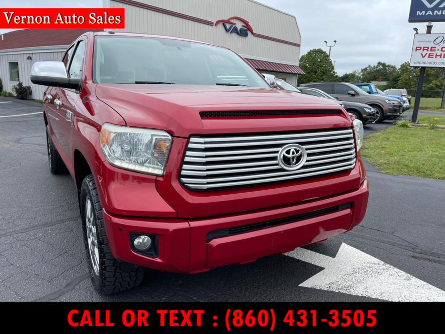 Used Toyota Tundra 4WD Truck CrewMax 5.7L V8 6-Spd AT Platinum (Natl) 2014 | Vernon Auto Sale & Service. Manchester, Connecticut Used Toyota Tundra 4WD Truck CrewMax 5.7L V8 6-Spd AT Platinum (Natl) 2014 | Vernon Auto Sale & Service. Manchester, Connecticut