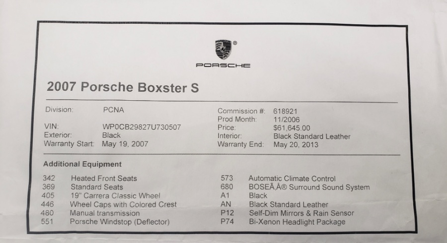 2007 Porsche Boxster 2dr Roadster S, available for sale in North Salem, New York | Meccanic Shop North Inc. North Salem, New York 2007 Porsche Boxster 2dr Roadster S, available for sale in North Salem, New York | Meccanic Shop North Inc. North Salem, New York