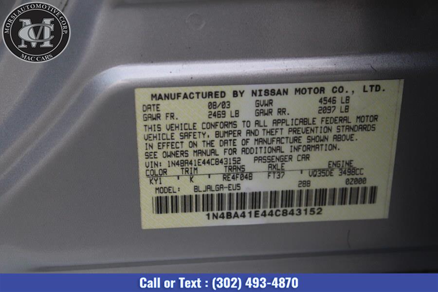 Used Nissan Maxima 4dr Sdn SL Auto *Ltd Avail* 2004 | Morsi Automotive Corp. New Castle, Delaware Used Nissan Maxima 4dr Sdn SL Auto *Ltd Avail* 2004 | Morsi Automotive Corp. New Castle, Delaware
