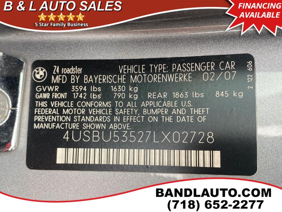 Used BMW Z4 2dr Roadster 3.0si 2007 | B & L Auto Sales LLC. Bronx, New York Used BMW Z4 2dr Roadster 3.0si 2007 | B & L Auto Sales LLC. Bronx, New York