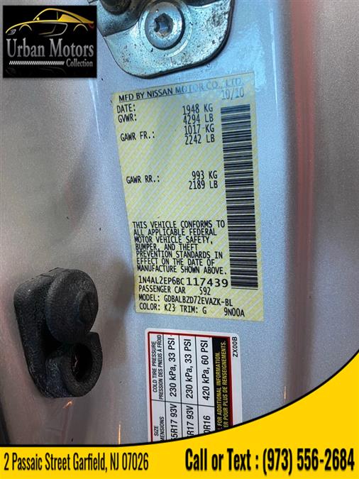 Used Nissan Altima 2.5 S 2011 | Urban Motors Collection. Garfield, New Jersey Used Nissan Altima 2.5 S 2011 | Urban Motors Collection. Garfield, New Jersey