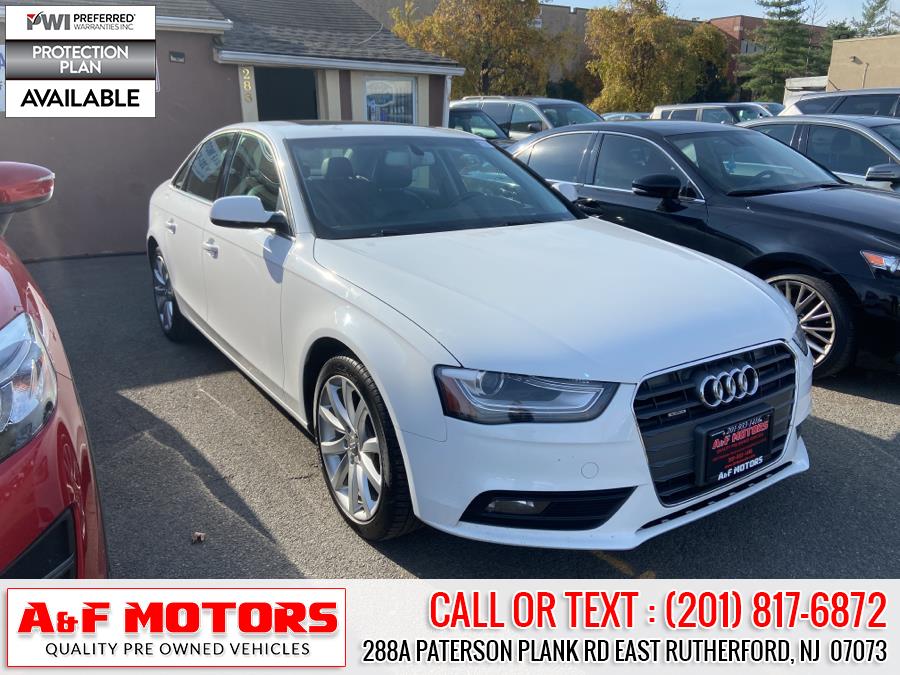 2013 Audi A4 4dr Sdn Auto quattro 2.0T Premium Plus, available for sale in East Rutherford, New Jersey | A&F Motors LLC. East Rutherford, New Jersey 2013 Audi A4 4dr Sdn Auto quattro 2.0T Premium Plus, available for sale in East Rutherford, New Jersey | A&F Motors LLC. East Rutherford, New Jersey
