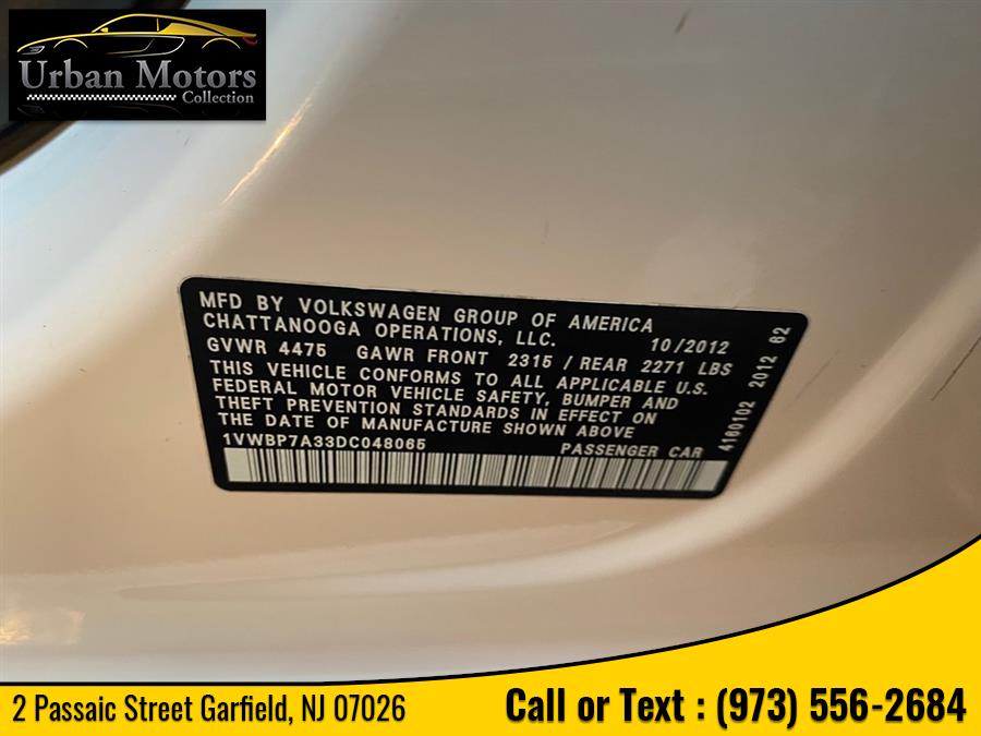 Used Volkswagen Passat SE w/Sunroof 2013 | Urban Motors Collection. Garfield, New Jersey Used Volkswagen Passat SE w/Sunroof 2013 | Urban Motors Collection. Garfield, New Jersey