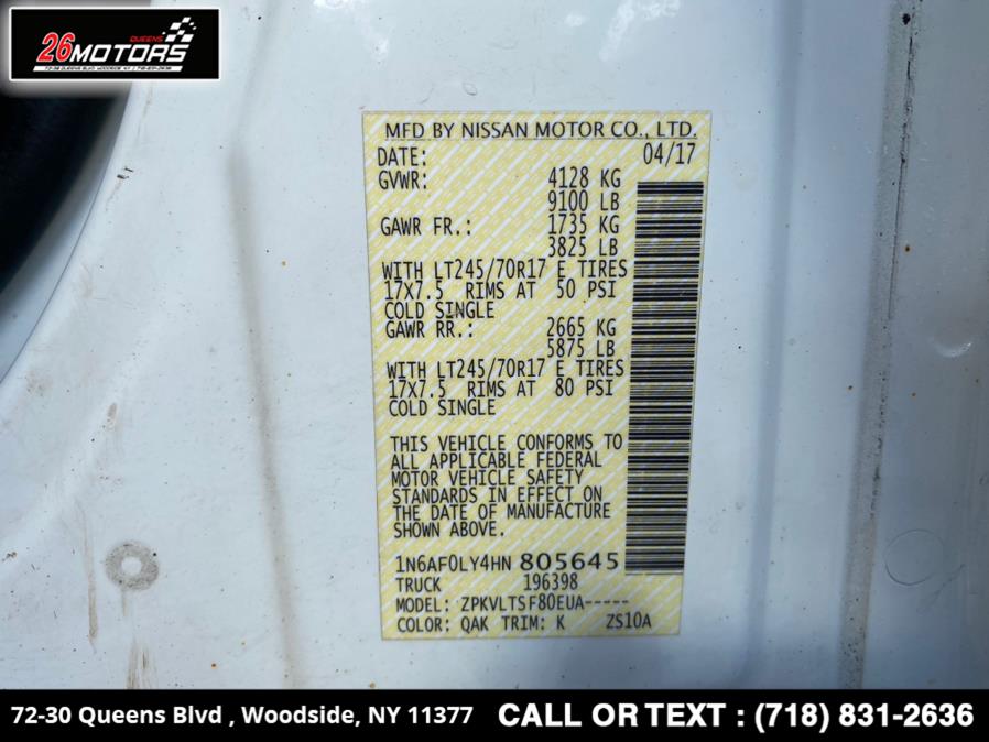 Used Nissan NV Cargo NV2500 HD High Roof V8 SV 2017 | 26 Motors Queens. Woodside, New York Used Nissan NV Cargo NV2500 HD High Roof V8 SV 2017 | 26 Motors Queens. Woodside, New York