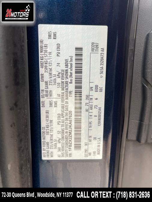 Used Ford Transit Passenger Wagon T-350 148" Low Roof XLT Swing-Out RH Dr 2018 | 26 Motors Queens. Woodside, New York Used Ford Transit Passenger Wagon T-350 148" Low Roof XLT Swing-Out RH Dr 2018 | 26 Motors Queens. Woodside, New York