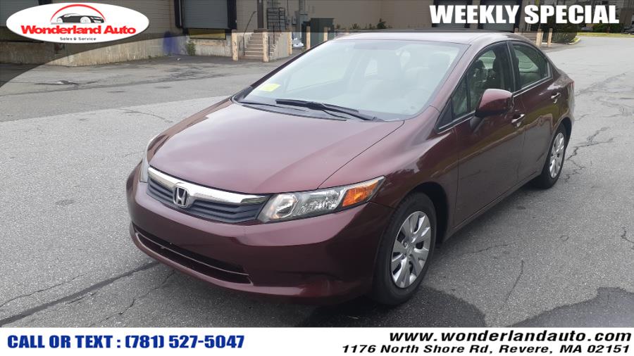 2012 Honda Civic Sdn 4dr Man LX, available for sale in Revere, Massachusetts | Wonderland Auto. Revere, Massachusetts