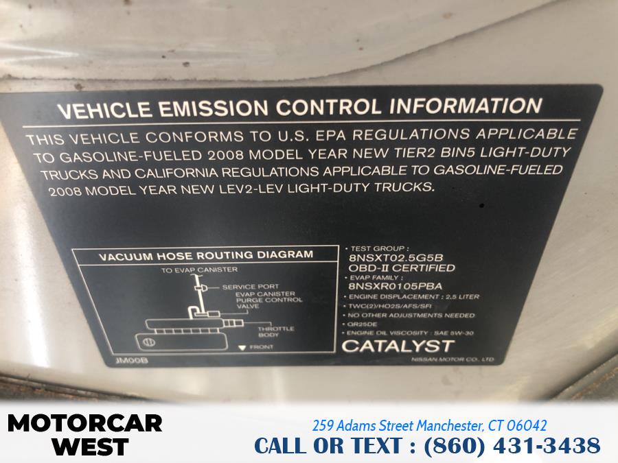 2008 Nissan Rogue AWD 4dr SL w/CA Emissions, available for sale in Manchester, Connecticut | Motorcar West. Manchester, Connecticut 2008 Nissan Rogue AWD 4dr SL w/CA Emissions, available for sale in Manchester, Connecticut | Motorcar West. Manchester, Connecticut