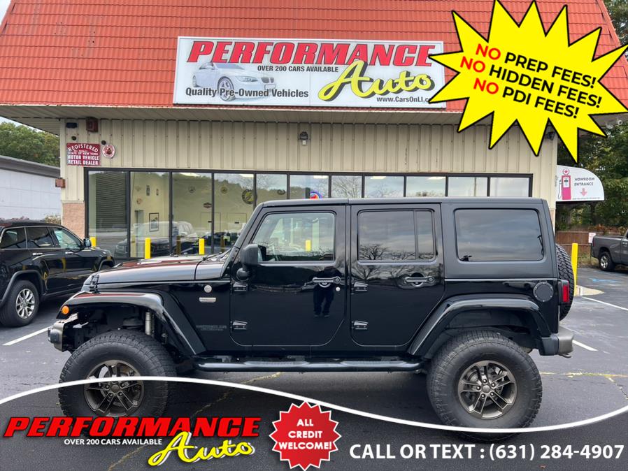 2016 Jeep Wrangler Unlimited 4WD 4dr Sahara, available for sale in Bohemia, New York | Performance Auto Inc. Bohemia, New York 2016 Jeep Wrangler Unlimited 4WD 4dr Sahara, available for sale in Bohemia, New York | Performance Auto Inc. Bohemia, New York
