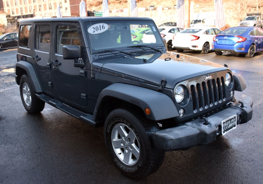 2016 Jeep Wrangler Unlimited 4WD 4dr Sport, available for sale in Waterbury, Connecticut | Highline Car Connection. Waterbury, Connecticut 2016 Jeep Wrangler Unlimited 4WD 4dr Sport, available for sale in Waterbury, Connecticut | Highline Car Connection. Waterbury, Connecticut