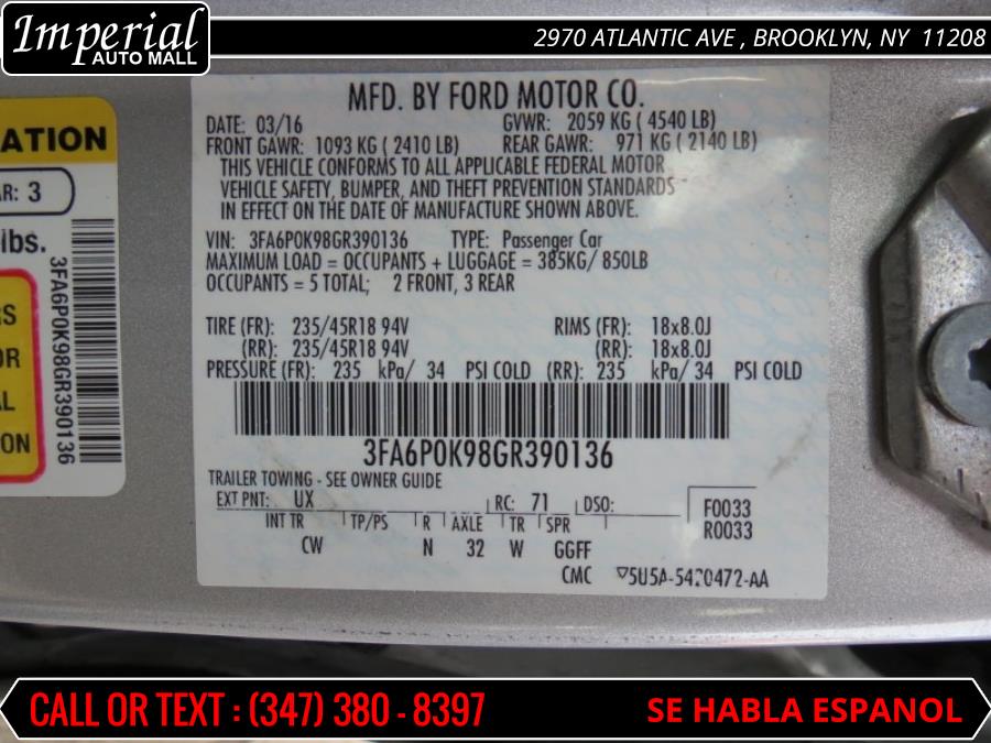 Used Ford Fusion 4dr Sdn Titanium FWD 2016 | Imperial Auto Mall. Brooklyn, New York Used Ford Fusion 4dr Sdn Titanium FWD 2016 | Imperial Auto Mall. Brooklyn, New York