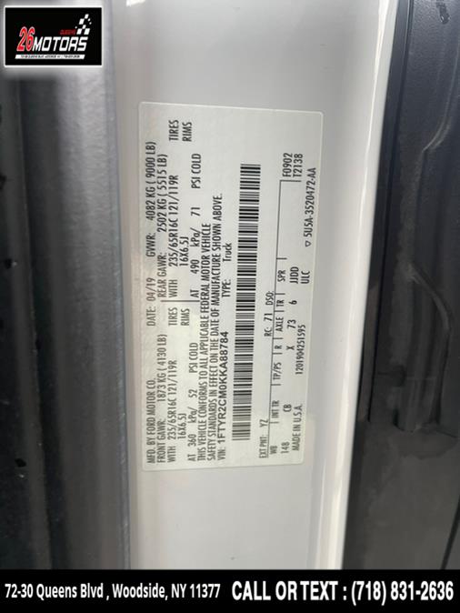 2019 Ford Transit Van T-250 148" Med Rf 9000 GVWR Sliding RH Dr, available for sale in Woodside, New York | 26 Motors Queens. Woodside, New York 2019 Ford Transit Van T-250 148" Med Rf 9000 GVWR Sliding RH Dr, available for sale in Woodside, New York | 26 Motors Queens. Woodside, New York