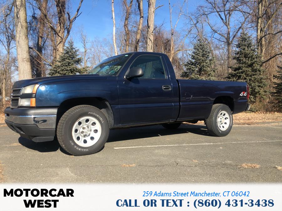2006 Chevrolet Silverado 1500 Reg Cab 119.0" WB 4WD Work Truck, available for sale in Manchester, Connecticut | Motorcar West. Manchester, Connecticut 2006 Chevrolet Silverado 1500 Reg Cab 119.0" WB 4WD Work Truck, available for sale in Manchester, Connecticut | Motorcar West. Manchester, Connecticut