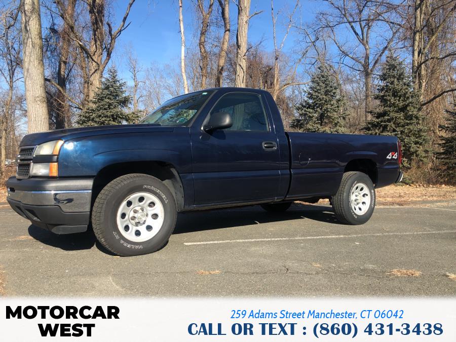 2006 Chevrolet Silverado 1500 Reg Cab 119.0" WB 4WD Work Truck, available for sale in Manchester, Connecticut | Motorcar West. Manchester, Connecticut 2006 Chevrolet Silverado 1500 Reg Cab 119.0" WB 4WD Work Truck, available for sale in Manchester, Connecticut | Motorcar West. Manchester, Connecticut