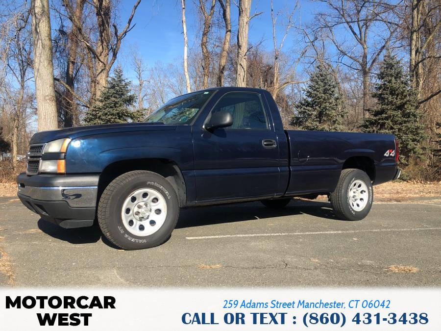2006 Chevrolet Silverado 1500 Reg Cab 119.0" WB 4WD Work Truck, available for sale in Manchester, Connecticut | Motorcar West. Manchester, Connecticut 2006 Chevrolet Silverado 1500 Reg Cab 119.0" WB 4WD Work Truck, available for sale in Manchester, Connecticut | Motorcar West. Manchester, Connecticut