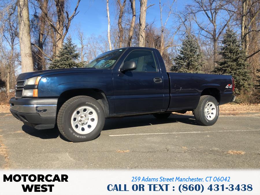 2006 Chevrolet Silverado 1500 Reg Cab 119.0" WB 4WD Work Truck, available for sale in Manchester, Connecticut | Motorcar West. Manchester, Connecticut 2006 Chevrolet Silverado 1500 Reg Cab 119.0" WB 4WD Work Truck, available for sale in Manchester, Connecticut | Motorcar West. Manchester, Connecticut