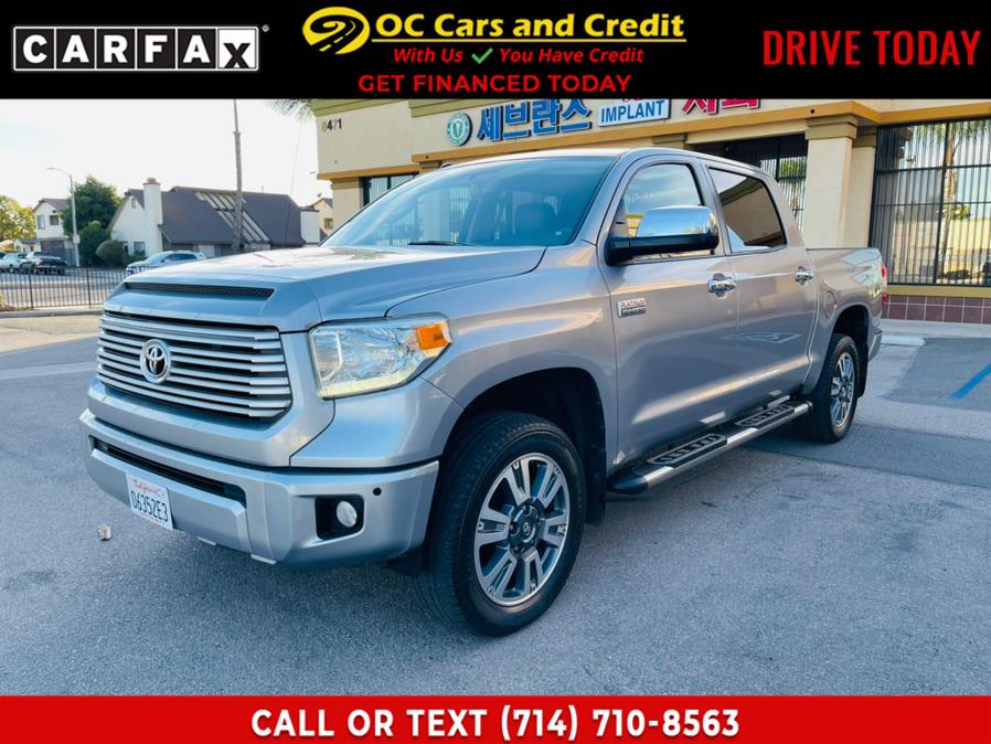 Used Toyota Tundra 2WD Truck CrewMax 5.7L V8 6-Spd AT Platinum (Natl) 2014 | OC Cars and Credit. Garden Grove, California