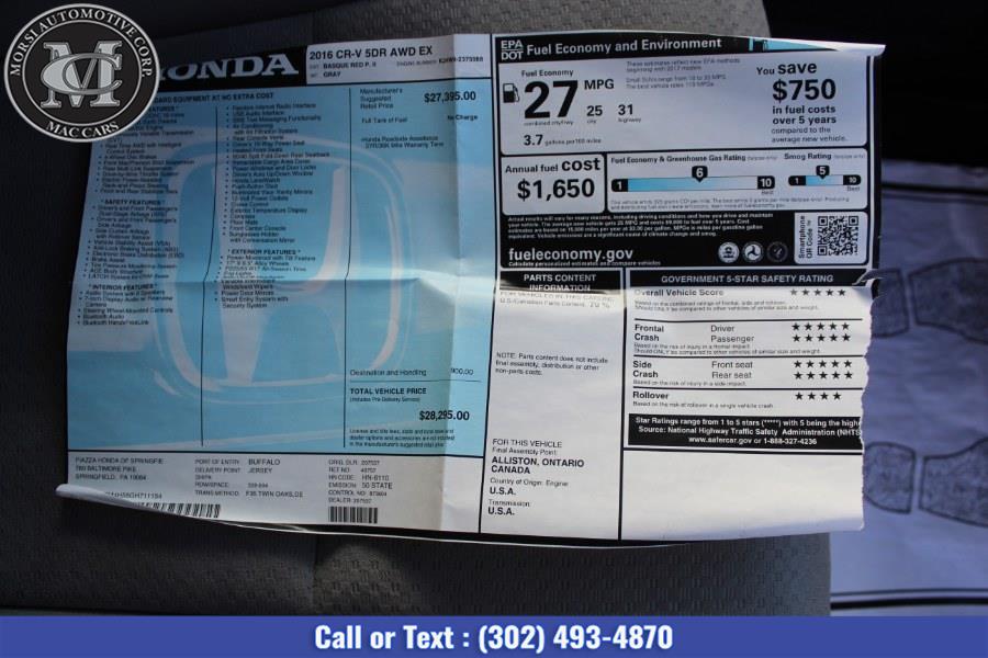 Used Honda CR-V AWD 5dr EX 2016 | Morsi Automotive Corp. New Castle, Delaware Used Honda CR-V AWD 5dr EX 2016 | Morsi Automotive Corp. New Castle, Delaware