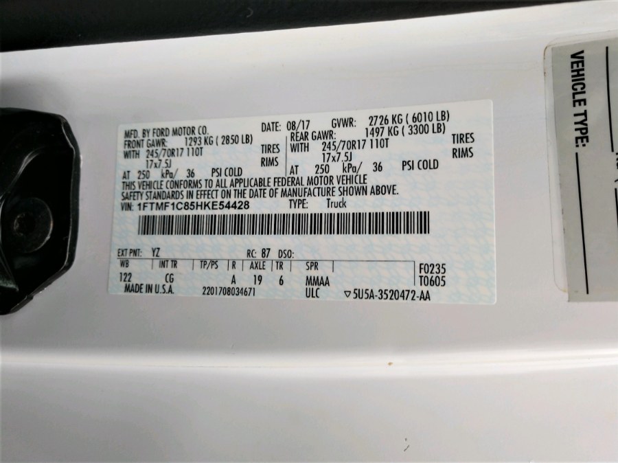 Used Ford F150 CAP / RACK F-150 XL 2WD Reg Cab 6.5'' Box 2017 | Warwick Auto Sales Inc. COPIAGUE, New York Used Ford F150 CAP / RACK F-150 XL 2WD Reg Cab 6.5'' Box 2017 | Warwick Auto Sales Inc. COPIAGUE, New York