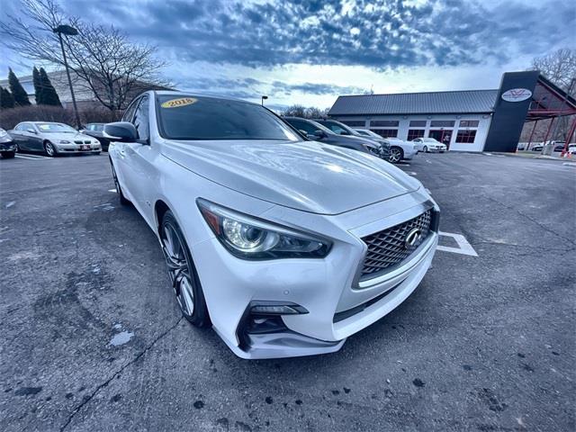 2018 Infiniti Q50 Red Sport 400, available for sale in Stratford, Connecticut | Wiz Leasing Inc. Stratford, Connecticut