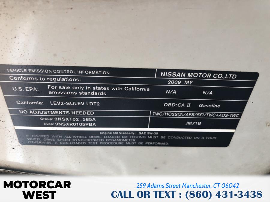 2009 Nissan Rogue AWD 4dr SL, available for sale in Manchester, Connecticut | Motorcar West. Manchester, Connecticut 2009 Nissan Rogue AWD 4dr SL, available for sale in Manchester, Connecticut | Motorcar West. Manchester, Connecticut