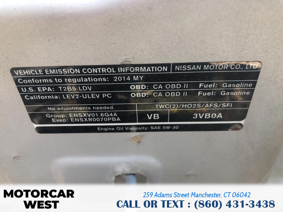 2014 Nissan Versa 4dr Sdn CVT 1.6 SL, available for sale in Manchester, Connecticut | Motorcar West. Manchester, Connecticut 2014 Nissan Versa 4dr Sdn CVT 1.6 SL, available for sale in Manchester, Connecticut | Motorcar West. Manchester, Connecticut