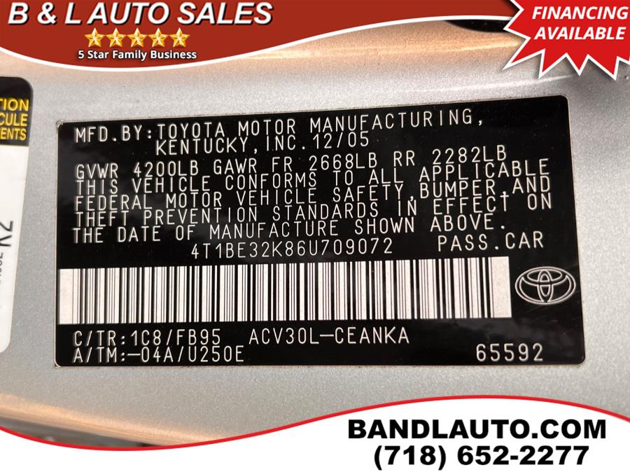 Used Toyota Camry 4dr Sedan LE Auto 2006 | B & L Auto Sales LLC. Bronx, New York Used Toyota Camry 4dr Sedan LE Auto 2006 | B & L Auto Sales LLC. Bronx, New York