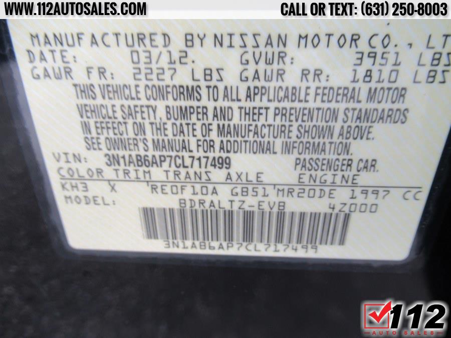 2012 Nissan Sentra 2.0; 2.0 S; 2 4dr Sdn I4 CVT 2.0 SR, available for sale in Patchogue, New York | 112 Auto Sales. Patchogue, New York 2012 Nissan Sentra 2.0; 2.0 S; 2 4dr Sdn I4 CVT 2.0 SR, available for sale in Patchogue, New York | 112 Auto Sales. Patchogue, New York