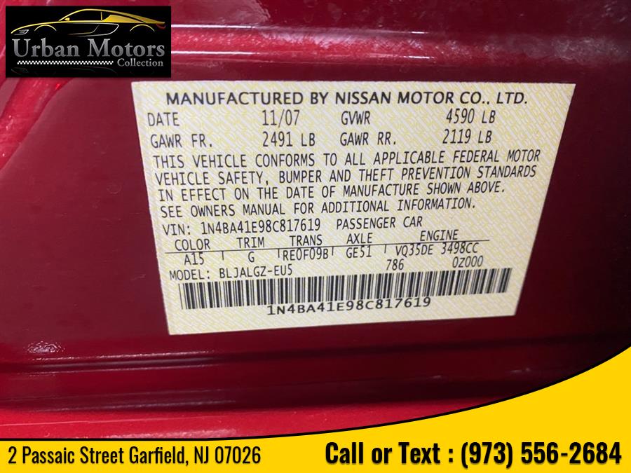 Used Nissan Maxima 3.5 SL 2008 | Urban Motors Collection. Garfield, New Jersey Used Nissan Maxima 3.5 SL 2008 | Urban Motors Collection. Garfield, New Jersey