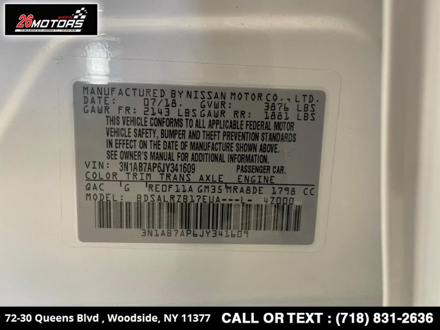 2018 Nissan Sentra S CVT, available for sale in Woodside, New York | 26 Motors Queens. Woodside, New York 2018 Nissan Sentra S CVT, available for sale in Woodside, New York | 26 Motors Queens. Woodside, New York