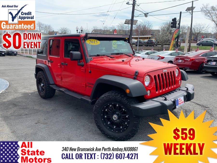 2015 Jeep Wrangler Unlimited 4WD 4dr Sport, available for sale in Perth Amboy, New Jersey | All State Motor Inc. Perth Amboy, New Jersey 2015 Jeep Wrangler Unlimited 4WD 4dr Sport, available for sale in Perth Amboy, New Jersey | All State Motor Inc. Perth Amboy, New Jersey