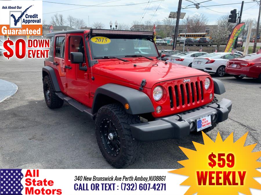 2015 Jeep Wrangler Unlimited 4WD 4dr Sport, available for sale in Perth Amboy, New Jersey | All State Motor Inc. Perth Amboy, New Jersey 2015 Jeep Wrangler Unlimited 4WD 4dr Sport, available for sale in Perth Amboy, New Jersey | All State Motor Inc. Perth Amboy, New Jersey