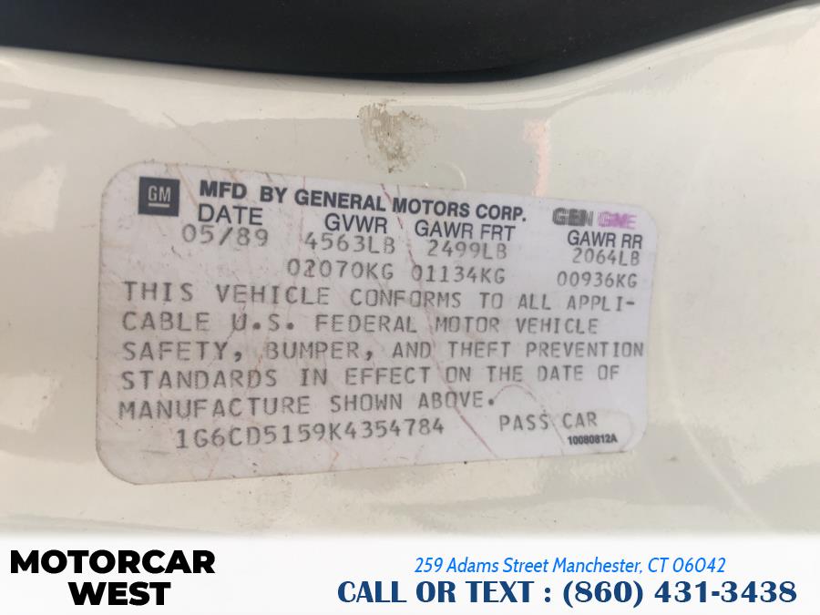 Used Cadillac Deville 4dr Sedan 1989 | Motorcar West. Manchester, Connecticut Used Cadillac Deville 4dr Sedan 1989 | Motorcar West. Manchester, Connecticut