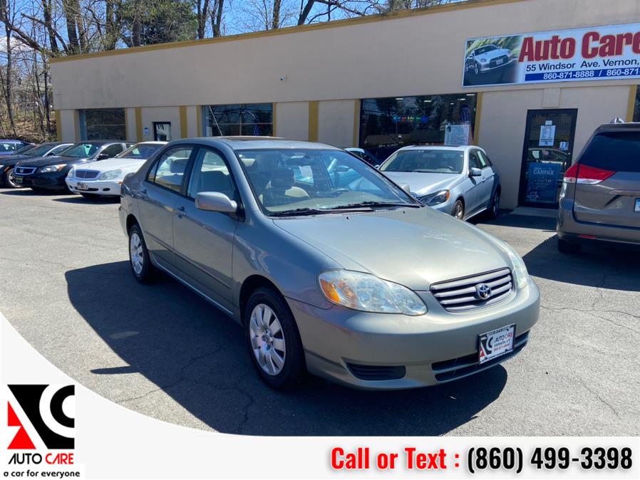 2003 Toyota Corolla 4dr Sdn LE Auto (Natl), available for sale in Vernon , Connecticut | Auto Care Motors. Vernon , Connecticut 2003 Toyota Corolla 4dr Sdn LE Auto (Natl), available for sale in Vernon , Connecticut | Auto Care Motors. Vernon , Connecticut