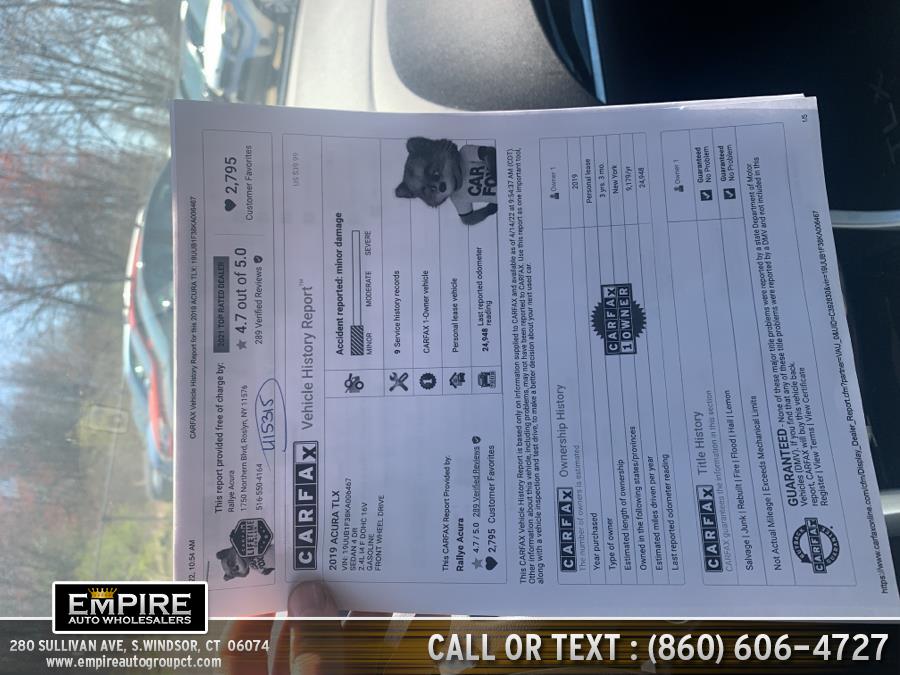 Used Acura TLX 2.4L FWD 2019 | Empire Auto Wholesalers. S.Windsor, Connecticut Used Acura TLX 2.4L FWD 2019 | Empire Auto Wholesalers. S.Windsor, Connecticut