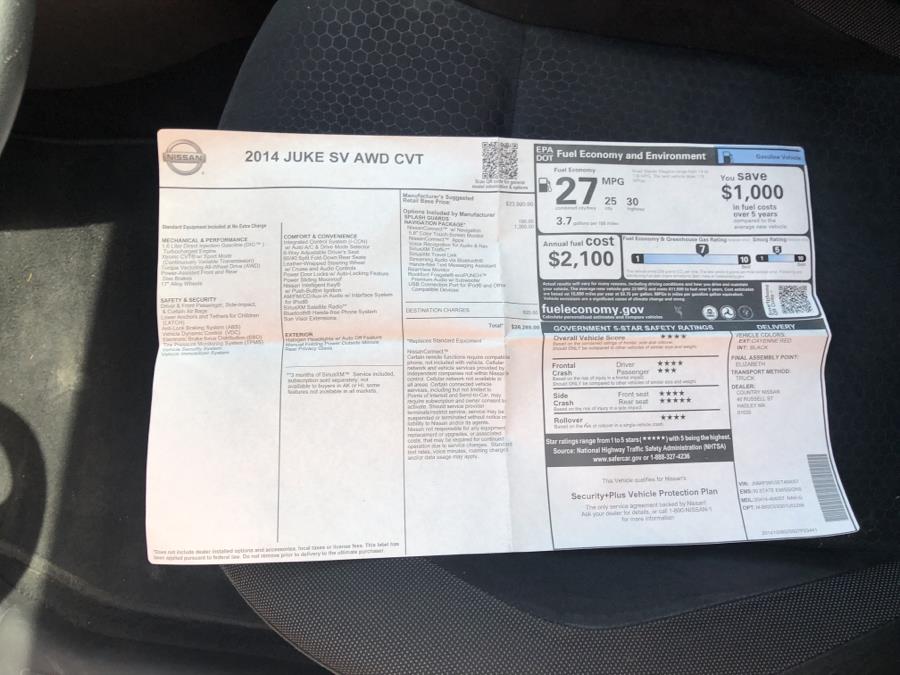 2014 Nissan JUKE 5dr Wgn CVT SV AWD, available for sale in Waterbury, Connecticut | National Auto Brokers, Inc.. Waterbury, Connecticut 2014 Nissan JUKE 5dr Wgn CVT SV AWD, available for sale in Waterbury, Connecticut | National Auto Brokers, Inc.. Waterbury, Connecticut