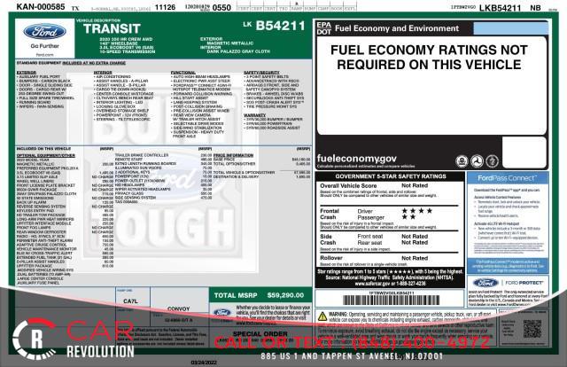 2020 Ford T-350 Transit Crew Van AWD w/ rearCam, available for sale in Avenel, New Jersey | Car Revolution. Avenel, New Jersey 2020 Ford T-350 Transit Crew Van AWD w/ rearCam, available for sale in Avenel, New Jersey | Car Revolution. Avenel, New Jersey