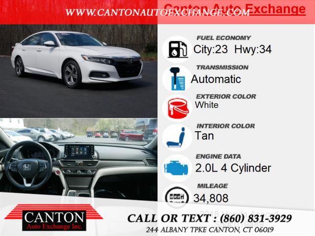 Used Honda Accord EX-L 2018 | Canton Auto Exchange. Canton, Connecticut Used Honda Accord EX-L 2018 | Canton Auto Exchange. Canton, Connecticut
