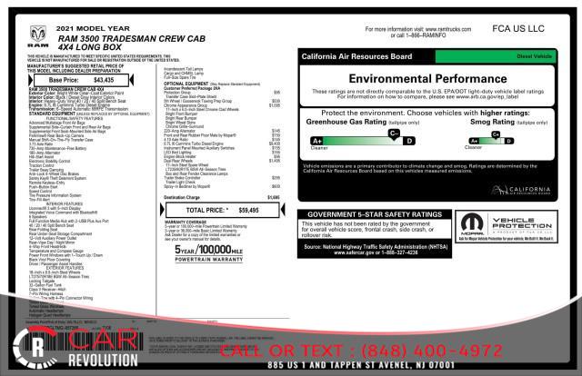 Used Ram 3500 Tradesman Cummins 4WD w/ rearCam 2021 | Car Revolution. Avenel, New Jersey Used Ram 3500 Tradesman Cummins 4WD w/ rearCam 2021 | Car Revolution. Avenel, New Jersey