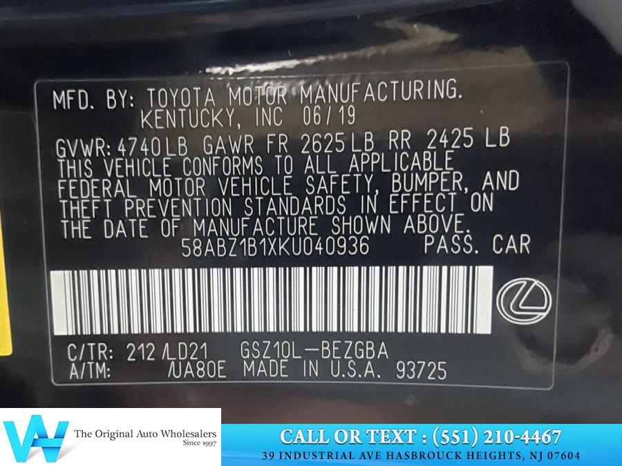 2019 Lexus ES ES 350 FWD, available for sale in Lodi, New Jersey | AW Auto & Truck Wholesalers, Inc. Lodi, New Jersey 2019 Lexus ES ES 350 FWD, available for sale in Lodi, New Jersey | AW Auto & Truck Wholesalers, Inc. Lodi, New Jersey