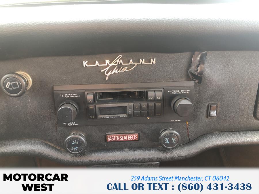 1973 Volkswagen KARMANN GHIA 2dr Conv, available for sale in Manchester, Connecticut | Motorcar West. Manchester, Connecticut 1973 Volkswagen KARMANN GHIA 2dr Conv, available for sale in Manchester, Connecticut | Motorcar West. Manchester, Connecticut