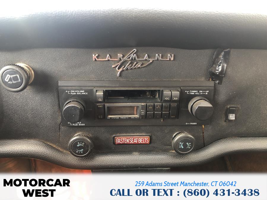 1973 Volkswagen KARMANN GHIA 2dr Conv, available for sale in Manchester, Connecticut | Motorcar West. Manchester, Connecticut 1973 Volkswagen KARMANN GHIA 2dr Conv, available for sale in Manchester, Connecticut | Motorcar West. Manchester, Connecticut