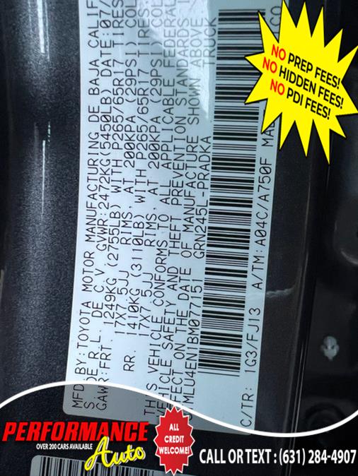 2011 Toyota Tacoma 4WD Double V6 AT (Natl), available for sale in Bohemia, New York | Performance Auto Inc. Bohemia, New York 2011 Toyota Tacoma 4WD Double V6 AT (Natl), available for sale in Bohemia, New York | Performance Auto Inc. Bohemia, New York