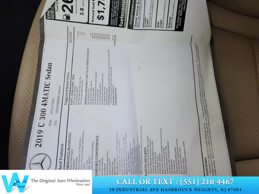 2019 Mercedes-Benz C-Class C 300 4MATIC Sedan, available for sale in Lodi, New Jersey | AW Auto & Truck Wholesalers, Inc. Lodi, New Jersey 2019 Mercedes-Benz C-Class C 300 4MATIC Sedan, available for sale in Lodi, New Jersey | AW Auto & Truck Wholesalers, Inc. Lodi, New Jersey