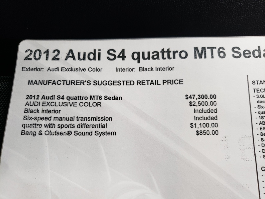 Used Audi S4 4dr Sdn Man Premium Plus 2012 | Meccanic Shop North Inc. North Salem, New York Used Audi S4 4dr Sdn Man Premium Plus 2012 | Meccanic Shop North Inc. North Salem, New York