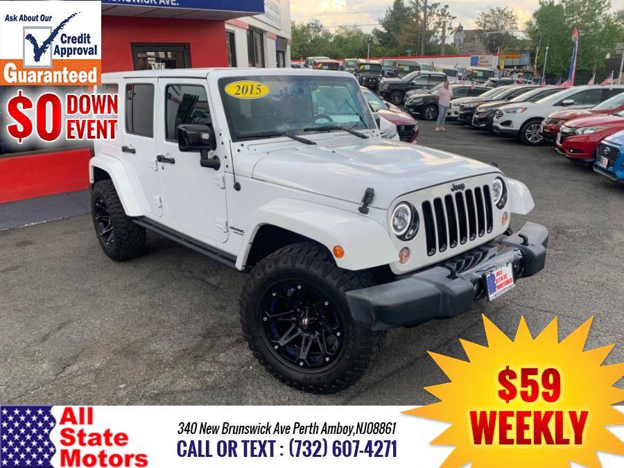 2015 Jeep Wrangler Unlimited 4WD 4dr Sahara, available for sale in Perth Amboy, New Jersey | All State Motor Inc. Perth Amboy, New Jersey 2015 Jeep Wrangler Unlimited 4WD 4dr Sahara, available for sale in Perth Amboy, New Jersey | All State Motor Inc. Perth Amboy, New Jersey