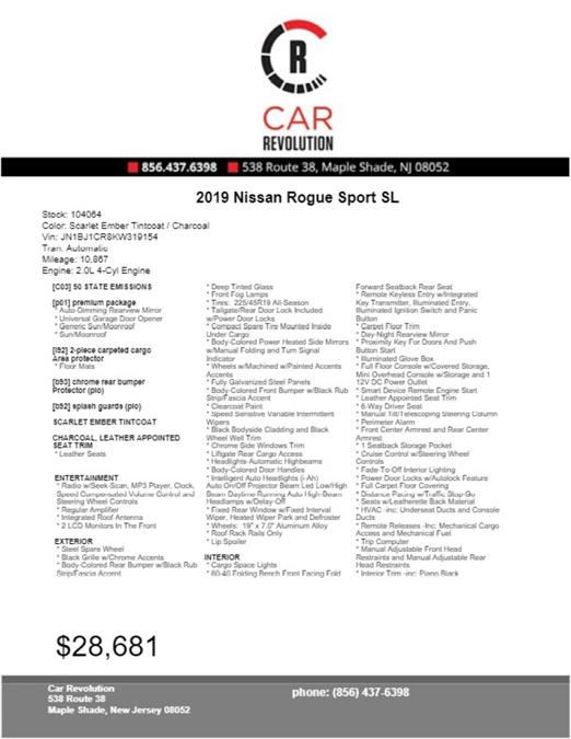 Used Nissan Rogue Sport SL 2019 | Car Revolution. Maple Shade, New Jersey Used Nissan Rogue Sport SL 2019 | Car Revolution. Maple Shade, New Jersey