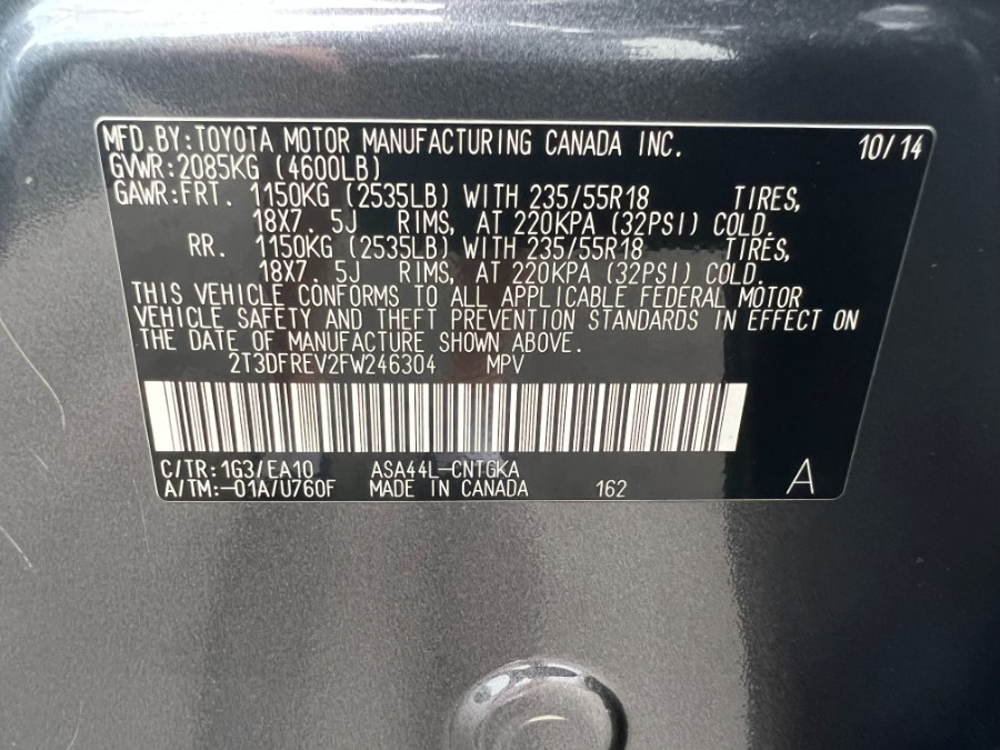 Used Toyota RAV4 AWD 4dr Limited (Natl) 2015 | Bristol Auto Center LLC. Bristol, Connecticut Used Toyota RAV4 AWD 4dr Limited (Natl) 2015 | Bristol Auto Center LLC. Bristol, Connecticut